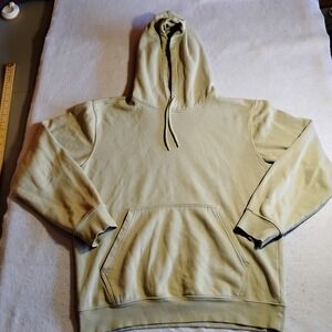 Weekday Hoodie Mens Small Beige Cotton Blend Fleece Pullover